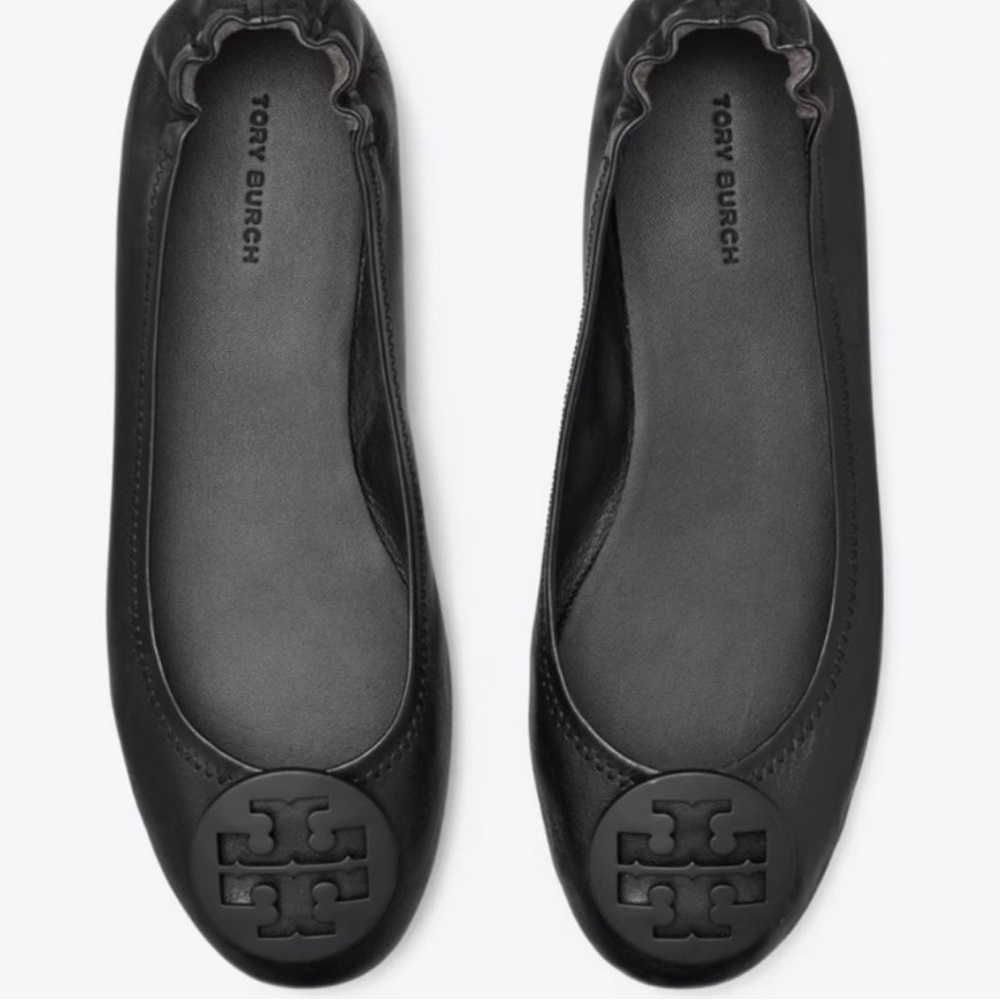 Tory Burch Black Logo Flats